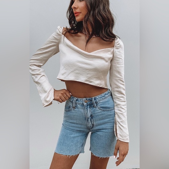 Princess Polly Tops - Princess Polly Love Song Top Champagne cowl neck silky